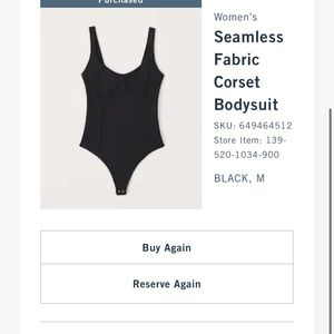 Abercrombie & Fitch Women’s seem less fabric corset bodysuit!